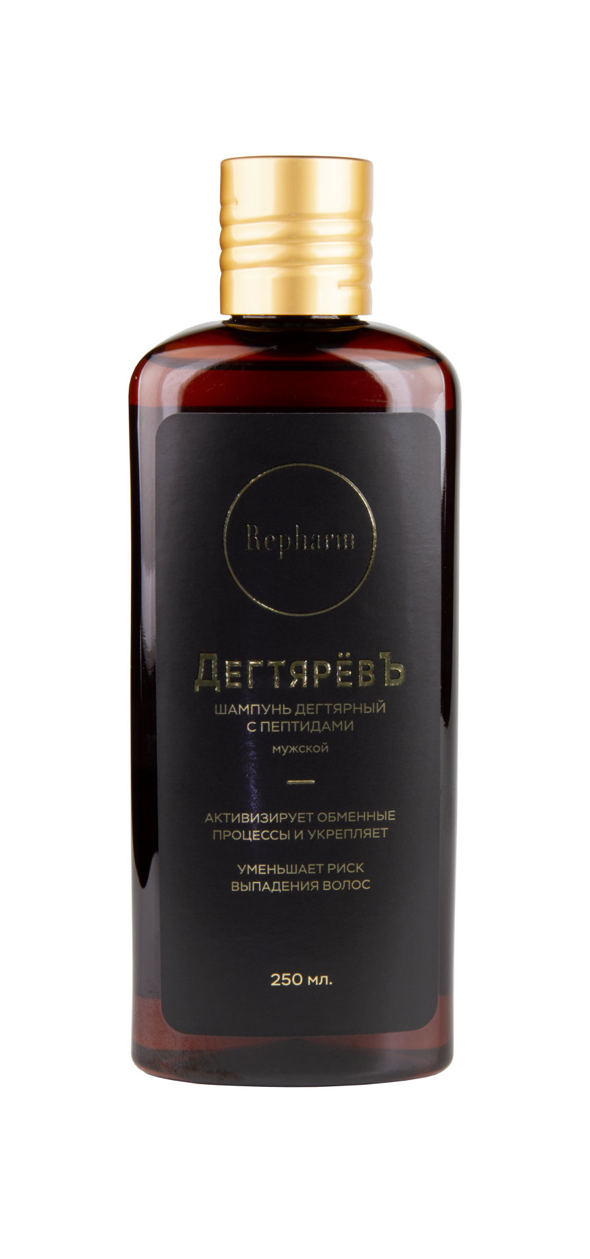 Шампунь мужской ДегтярёвЪ дегтярный с пептидами | Repharm